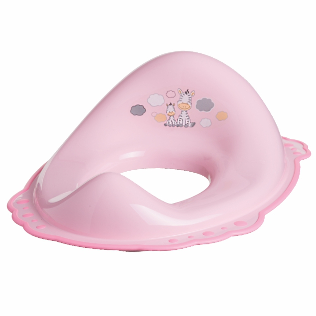 Reductor toaleta copii antiderapant Maltex Baby Zebra Light Pink - 1 | YEO