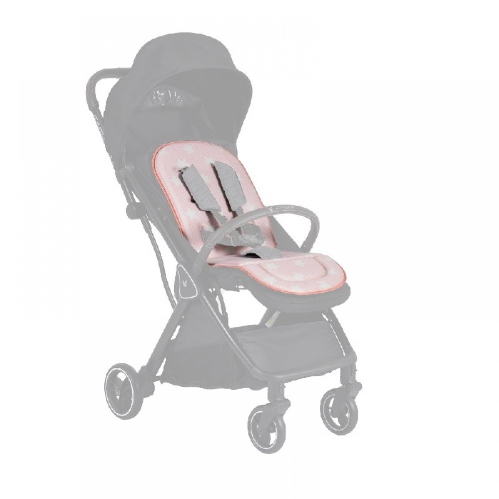 Saltea universala pentru carucior Cangaroo Kona Pink,Orificii pentru centurile de siguranta,Tesatura speciala respirabila,Dimensiune 80 x 32 cm - 1