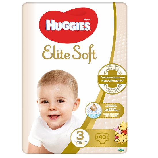 Scutece Huggies Elite Soft Jumbo Nr. 3 5-9 kg 40 buc