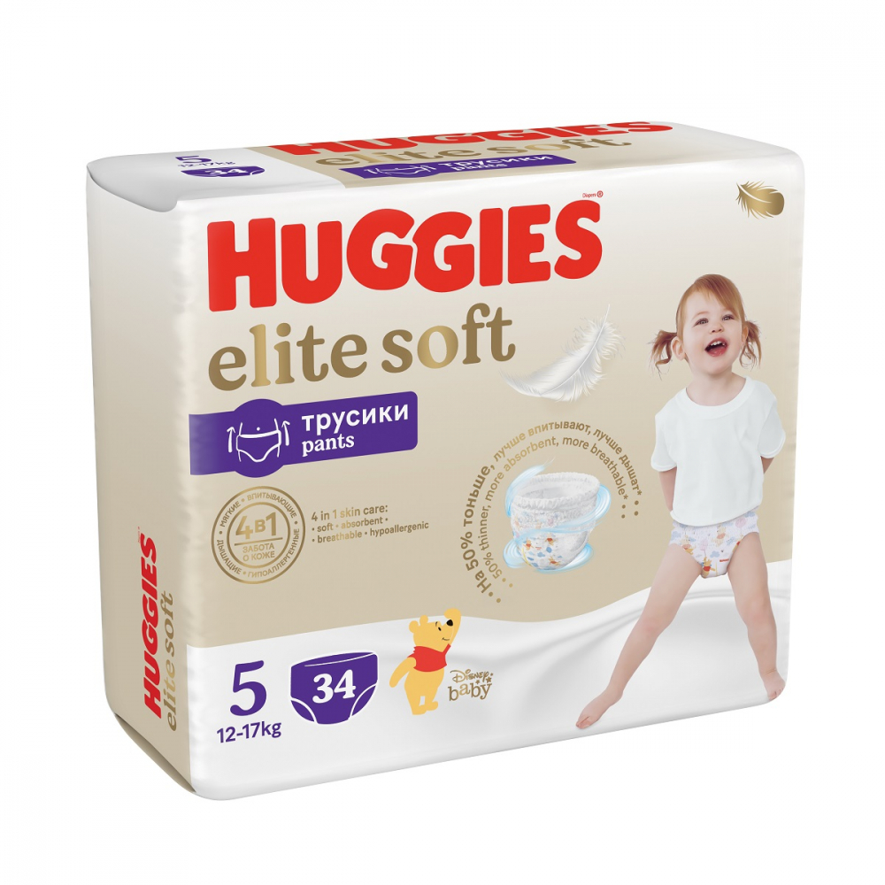 Scutece Huggies Pants Elite Soft Nr.5 12-17 kg 34 buc