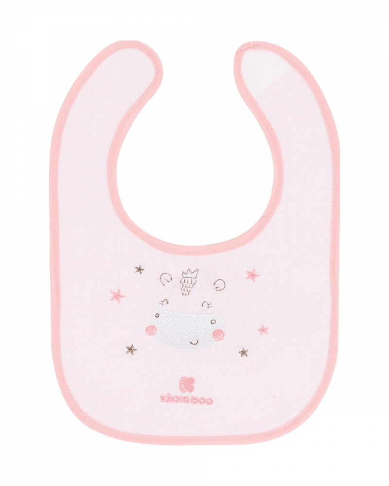 Set 3 bavete KikkaBoo Terry cu inchidere velcro Hippo Dreams Pink - 1 | YEO