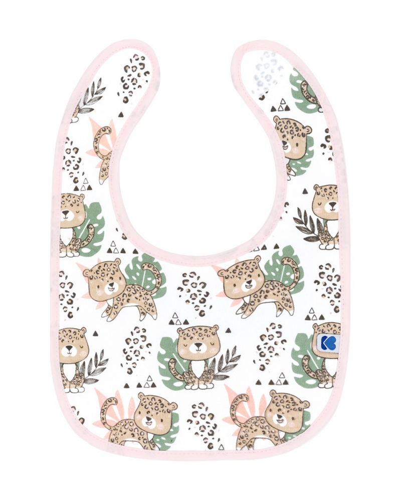 Set 3 bavete KikkaBoo cu inchidere cu velcro Savanna Pink - 1 | YEO