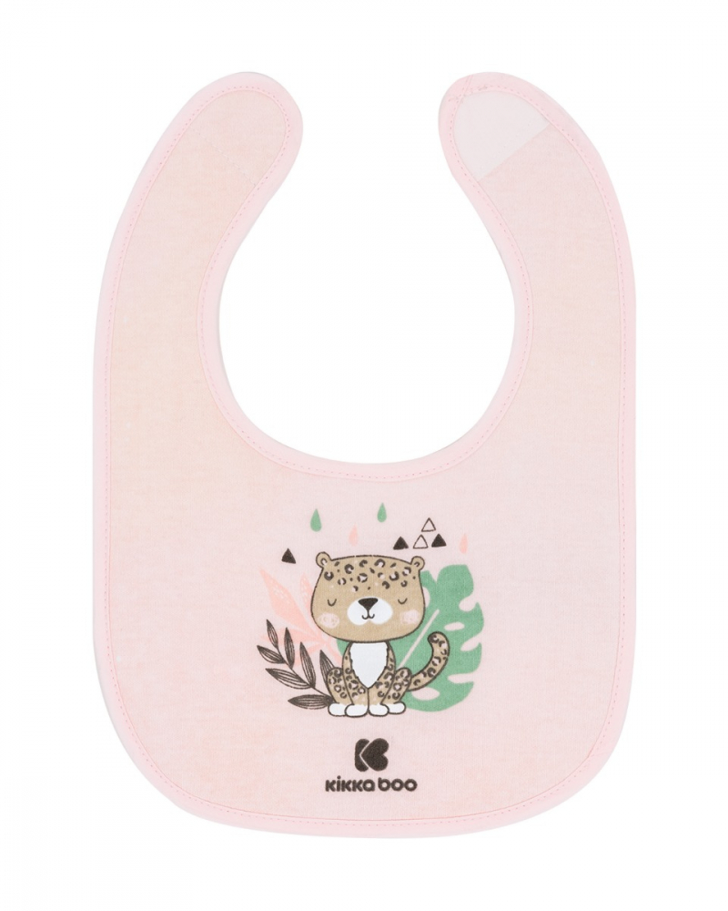 Set 3 bavete KikkaBoo cu inchidere cu velcro Savanna Pink - 2 | YEO