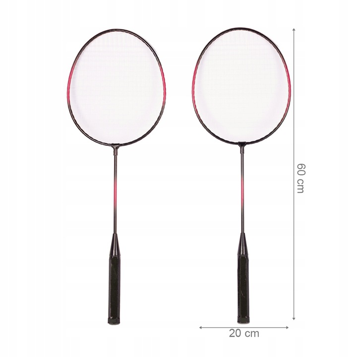 Set Rachete de badminton cu fluturasi si husa Red - 6