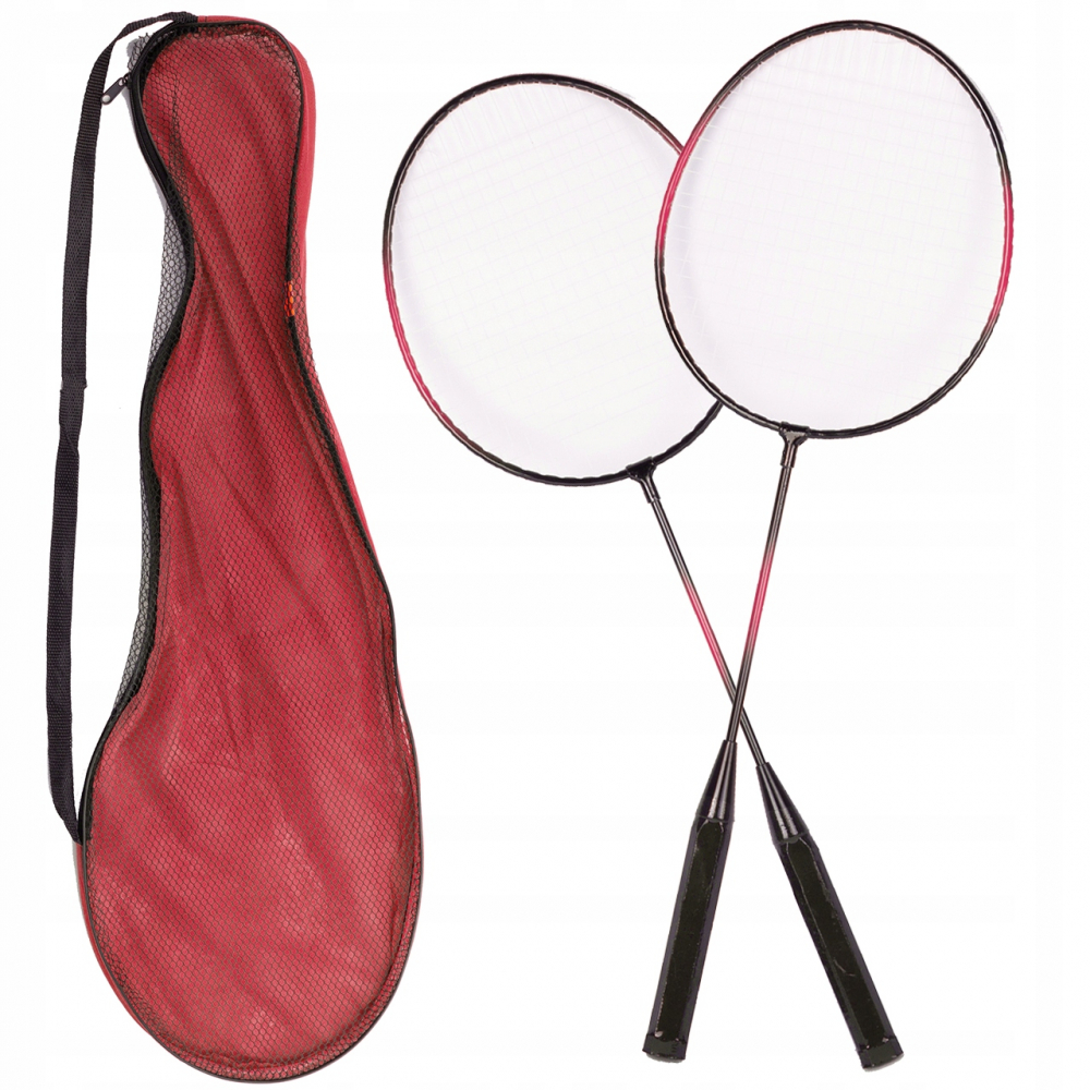 Set Rachete de badminton cu fluturasi si husa Red - 11