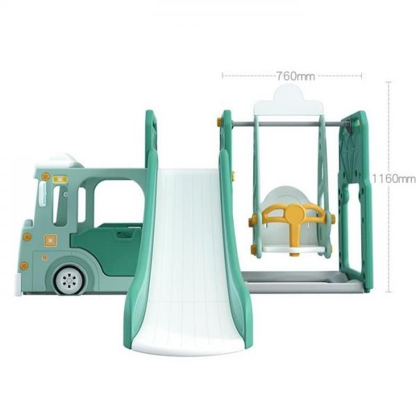 Tobogan MyKids autobuz cu leagan HBS13  Verde - 2 | YEO