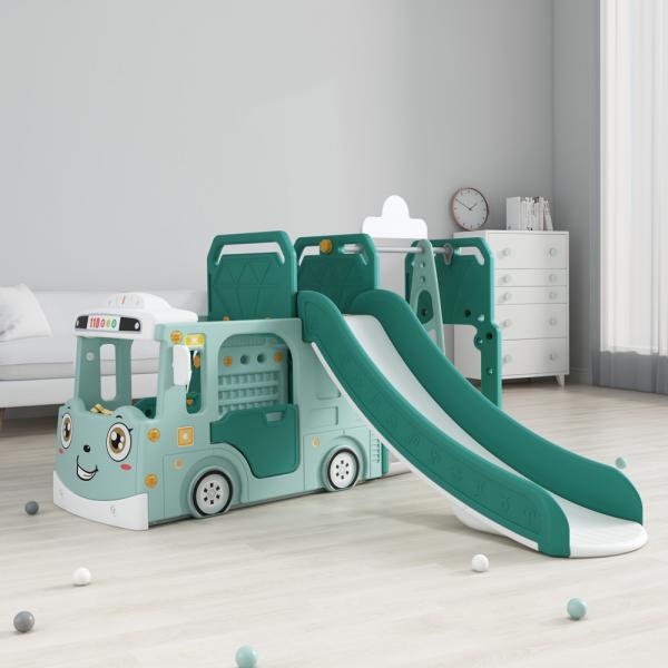 Tobogan MyKids autobuz cu leagan HBS13 Verde - 3 | YEO