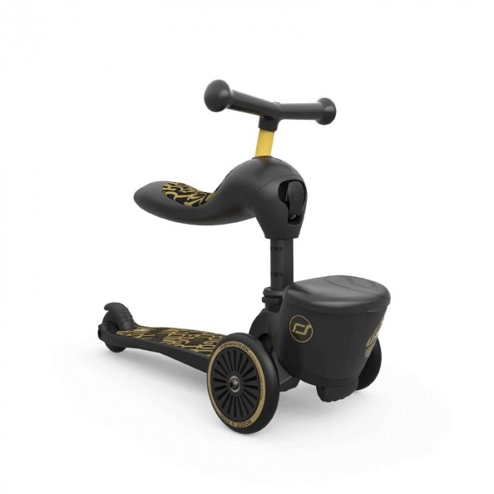 Trotineta copii cu sezut transformabila 2in1 HighwayKick 1 Black Gold Limited cu suport jucarie 1-5 ani Scoot Ride - 1