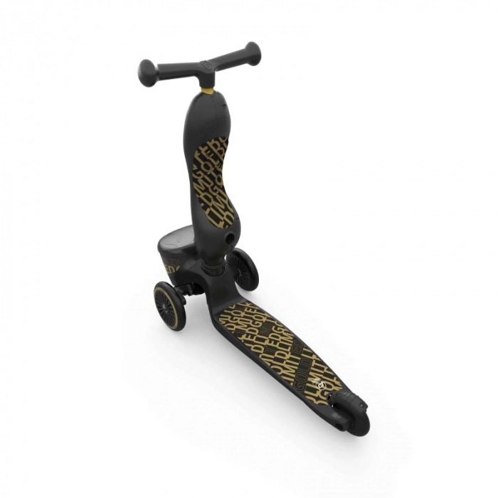 Trotineta copii cu sezut transformabila 2in1 HighwayKick 1 Black Gold Limited cu suport jucarie 1-5 ani Scoot Ride - 3