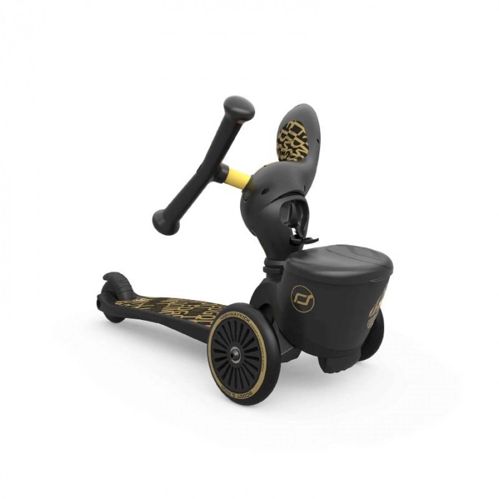 Trotineta copii cu sezut transformabila 2in1 HighwayKick 1 Black Gold Limited cu suport jucarie 1-5 ani Scoot Ride - 5