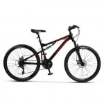 Bicicleta MTB-FS Carpat C2639A Roti 26 Inch cadru negru cu design rosu