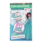 Carte de colorat Toi-Toys Top Designer cu stickere si sabloane incluse Princess Designer