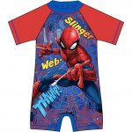 Costum de baie UV cu maneci scurte si fermoar Eplusm Spiderman Albastru Inchis  98/104 cm