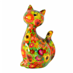 Pusculita decoratiune ceramica pisica caramel 21 cm