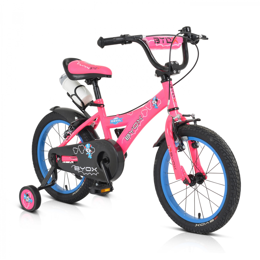 Bicicleta pentru copii Byox cu roti ajutatoare Devil 16 Roz - 3