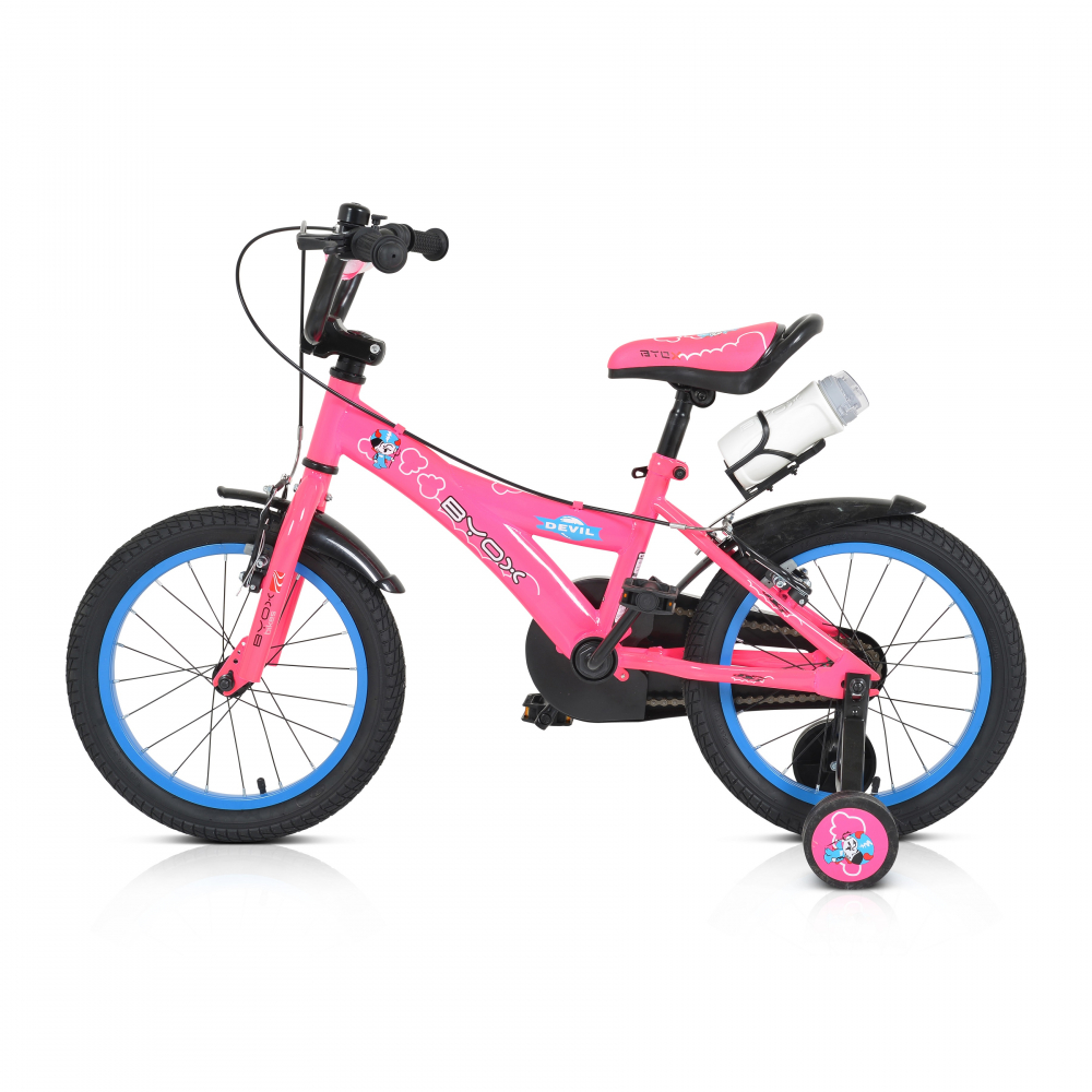 Bicicleta pentru copii Byox cu roti ajutatoare Devil 16 Roz - 1