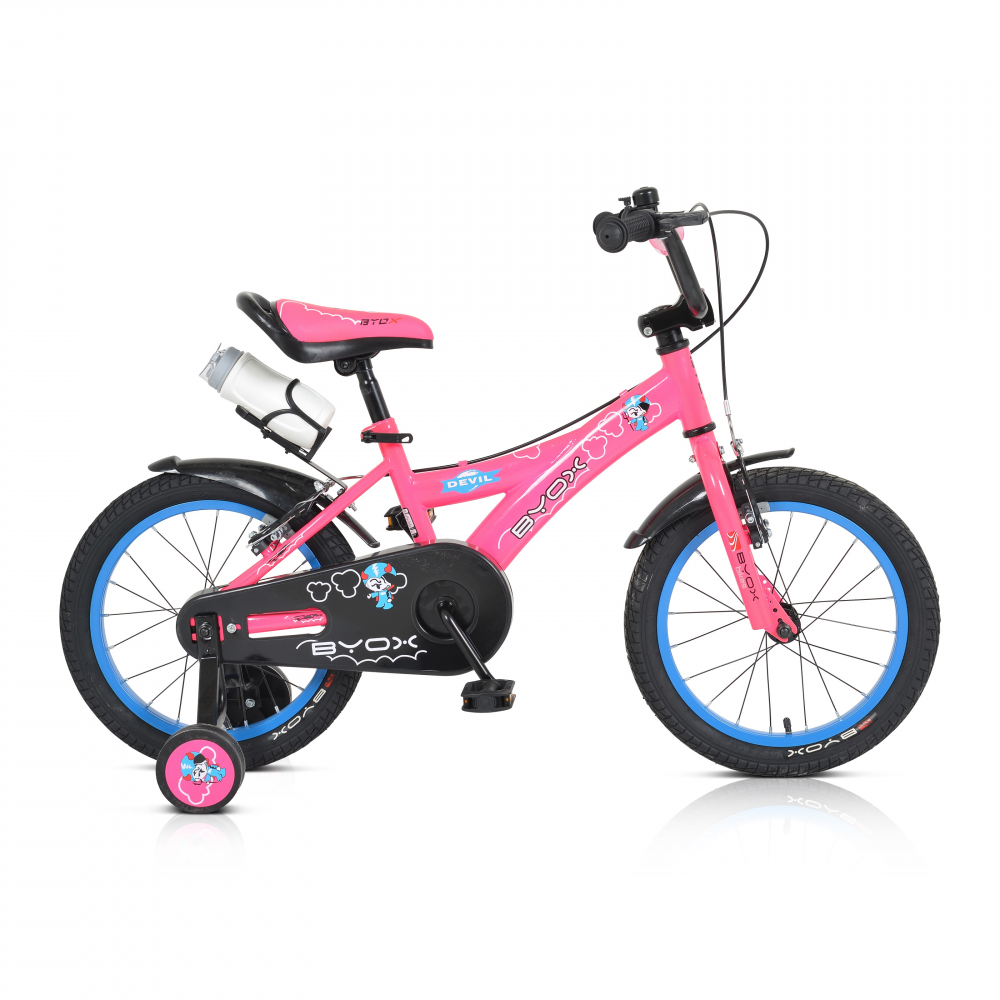 Bicicleta pentru copii Byox cu roti ajutatoare Devil 16 Roz - 2