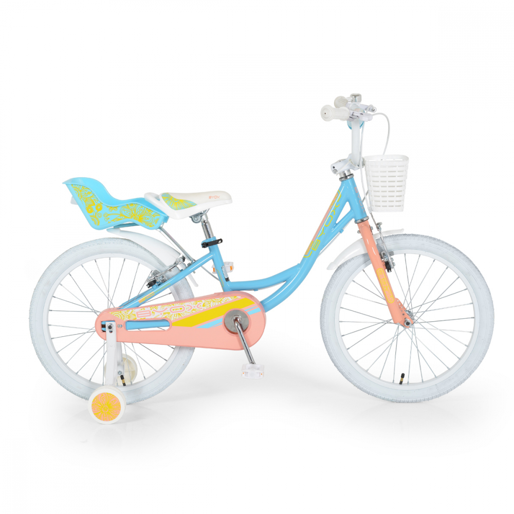 Bicicleta pentru fetite cu roti ajutatoare Byox Fashion Girl Blue 20 inch - 2