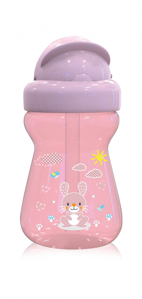 Cana sport mini Animals cu pai moale si flexibil 6 luni+ 200 ml Blush Pink image4