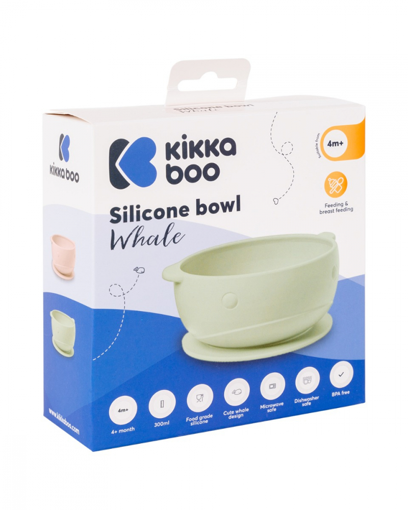 Castron din silicon KikkaBoo cu ventuza Whale Mint - 2 | YEO