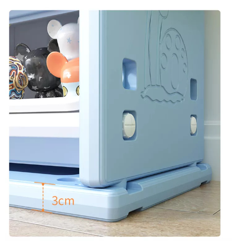 Dulap organizator pentru copii cu 4 cutii Nichiduta Happy House Blue - 2 | YEO