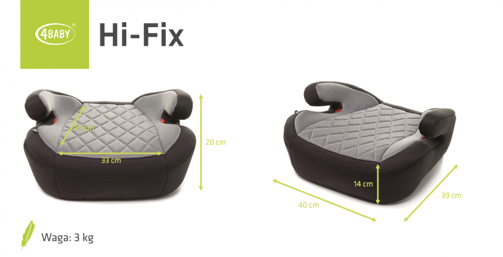 Inaltator 4Baby Hi-Fix isofix I-SIZE 125-150cm grafit - 2 | YEO