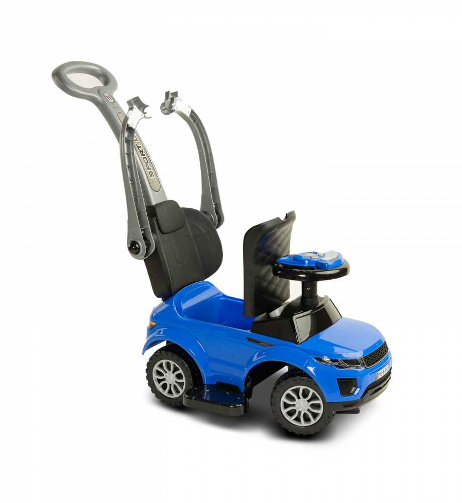 Masinuta Ride On fara pedale 3in1 Toyz Sport Car Blue cu maner parental,Bara de protectie detasabila,Volan cu sunete si lumini,Spatiu de depozitare,Sistem antirasturnare,Spatar inalt,Siport picioare,Recomandata de la 12 luni - 3