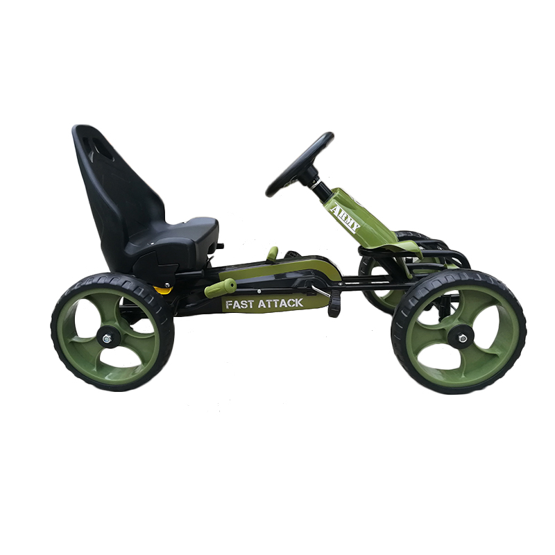 Kart cu pedale si roti Eva Fast Attack Army Green - 2