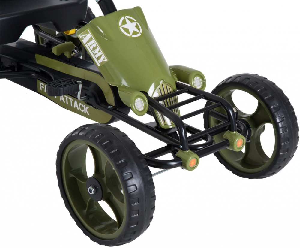 Kart cu pedale si roti Eva Fast Attack Army Green - 5