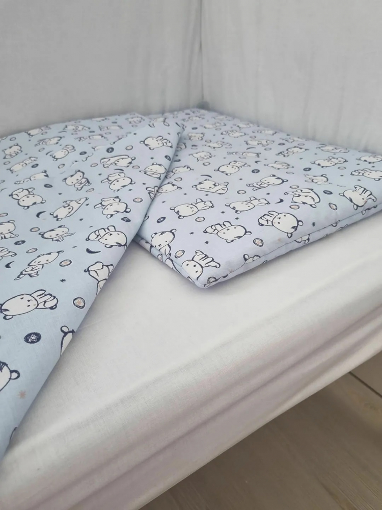 Lenjerie de pat pentru copii 4 piese Baby Bear albastru 70×120 cm 100×135 cm 100x135 imagine 2022 protejamcopilaria.ro