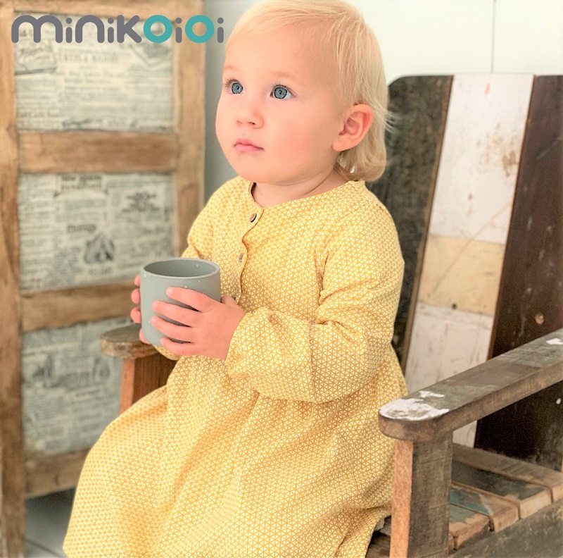 Poze Pahar Minikoioi 100 premium silicone mini cup bubble beige nichiduta.ro 