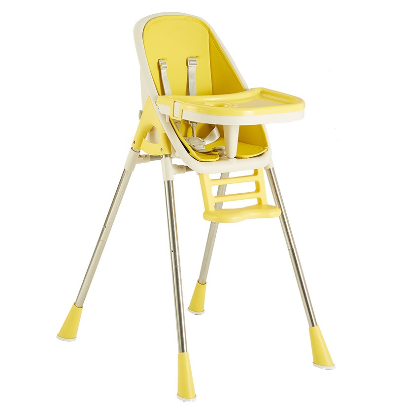 Scaun de masa 2 in 1 portabil Little Mom Lemon Yellow