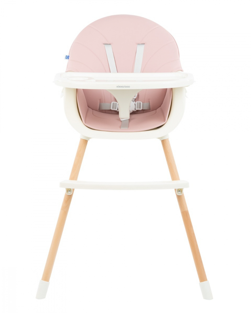 Scaun de masa KikkaBoo 2in1 Nutri Wood Pink - 4 | YEO