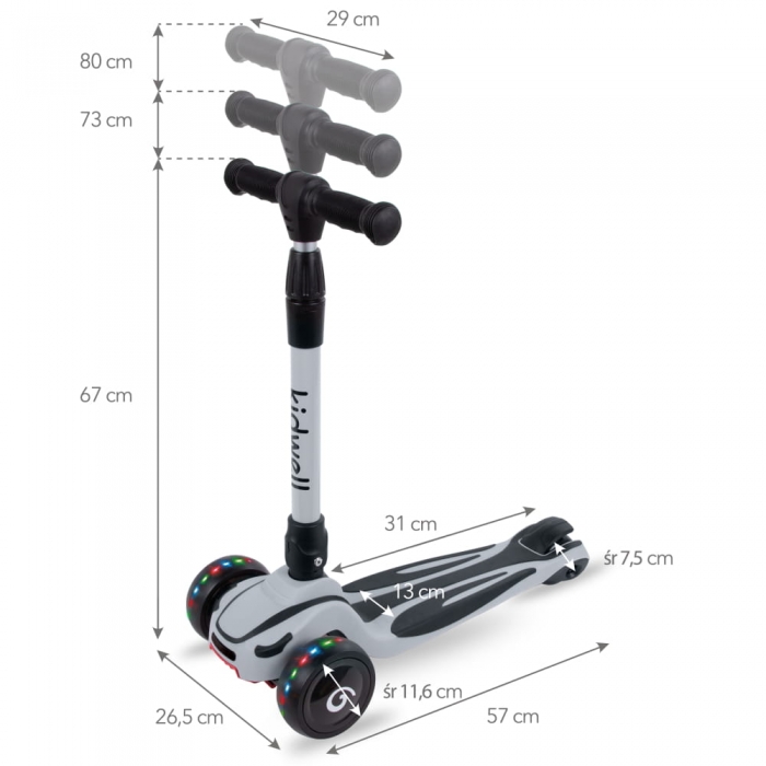 Trotineta Kidwell JAX gray black - 1 | YEO