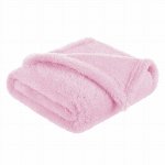Paturica pufoasa pentru copii din fleece 80 x 100 cm Pink Bocioland