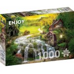 Puzzle 1000 piese Enjoy A Log Cabin by the Magic Creek