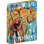 Puzzle 1000 piese Enjoy  Colorful Elefant + folii pentru lipit puzzle Enjoy5413