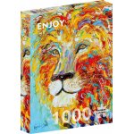 Puzzle 1000 piese Enjoy  Colorful Lion + folii pentru lipit puzzle Enjoy 5416