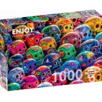 Puzzle 1000 piese Enjoy  Colorful Skulls + folii pentru lipit puzzle Enjoy 5464