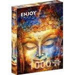 Puzzle 1000 piese Enjoy  Smiling Buddha + folii pentru lipit puzzle Enjoy 5458