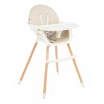 Scaun de masa KikkaBoo 2in1 Nutri Wood Beige
