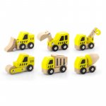 Set Viga 6 vehicule de constructie din lemn