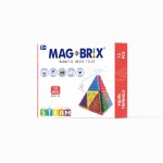 Set magnetic Magbrix 12 piese triunghi echilateral compatibil cu caramizi de constructie tip Lego