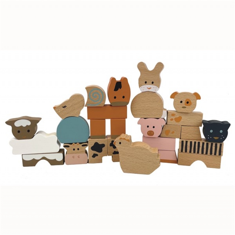 Animale din cuburi de lemn Egmont toys