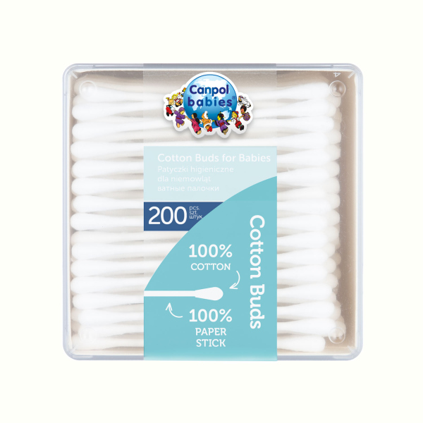 Betisoare de urechi din bumbac canpol babies pentru bebelusi 200 buc 3116