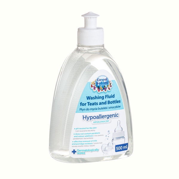 Detergent lichid Canpol Babies hipoalergenic pentru biberoane si tetine 500ml 1500