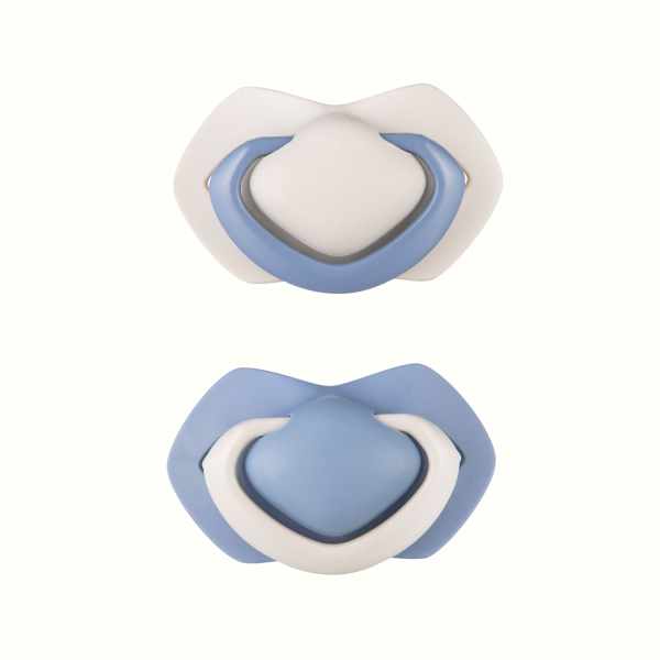 Set 2 suzete simetrice din silicon Canpol Babies 6-18 luni Pure Color 22656 Blue