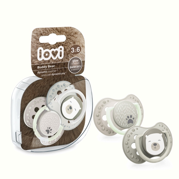 Set 2 suzete silicon dinamic lovi 3-6m buddy bear 22864