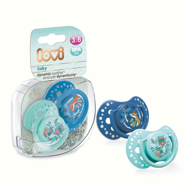 Set 2 suzete silicon dinamic Lovi 3-6M Folky baiat 22842boy