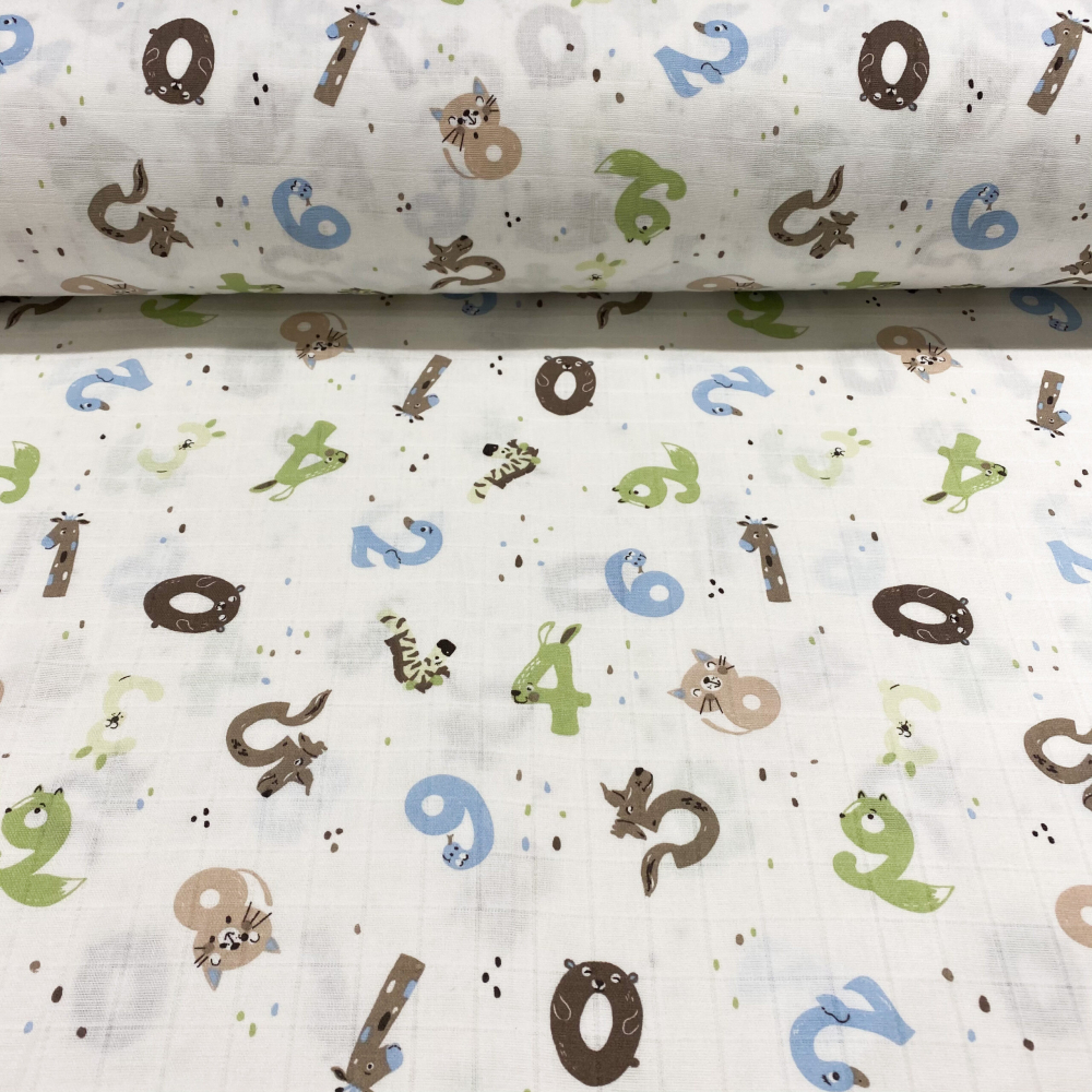 Scutec din muselina cifre verzi 80x80cm kreis design